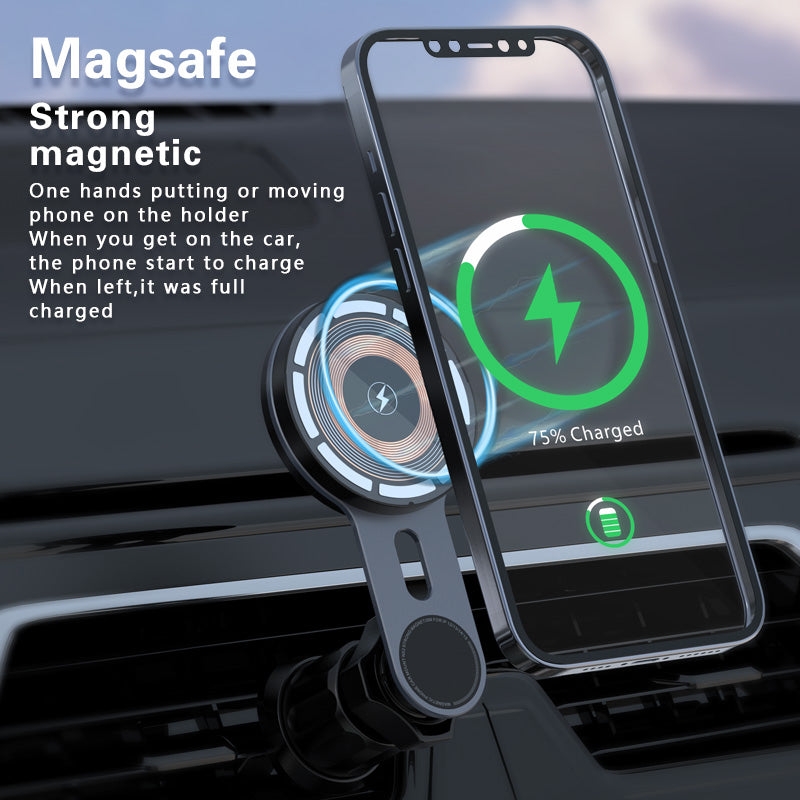 M8 Magnetic Wireless Car Charger, Airvent Mount 15W Rapid Vehicle Charging Holder for iPhone12/13/14/15/16