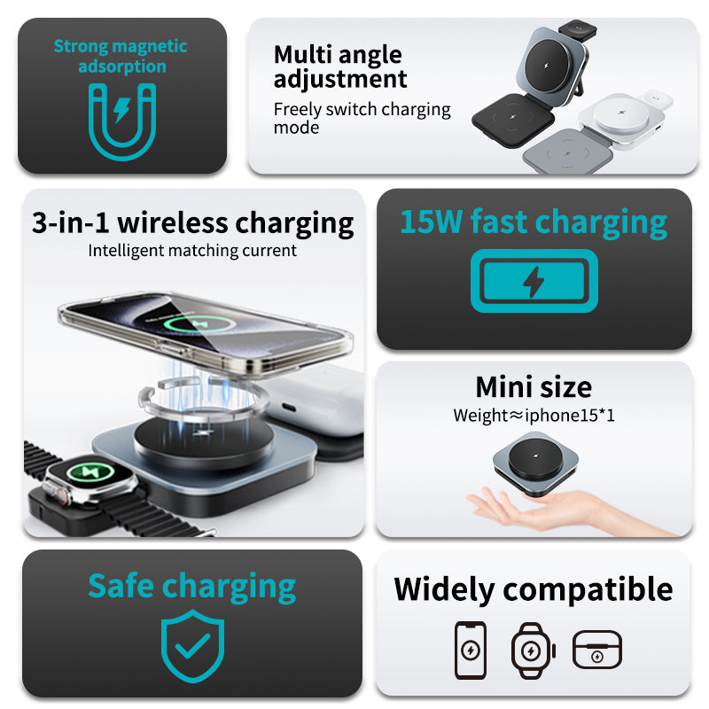 T11 Decoded True 15W Magsafe Wireless Charger, 5W Wireless Charging Pad for Apple Watch