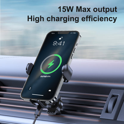 W4 Auto Aim Coil 15W Rapid Wireless Car Charger Holder for iPhone/Samsung/Android