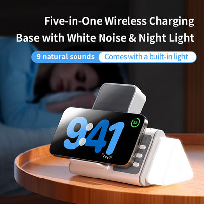 T12 Wireless Charger Station with White Noise,Factory OEM 15W Chargers with Removable Night Light For Apple Watch Charger