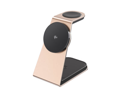 T3 Qi Certified Magnetic 3 in 1 Wireless Charger Holder for iPhone12/13/14/15/16/Airpods/Apple watch