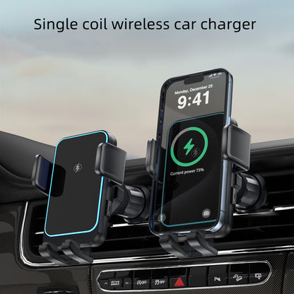 W8 Mini Wireless Car Charger 15W Single Coil Telephone Airvent Mount Wireless Chargers for iPhone/Samsung