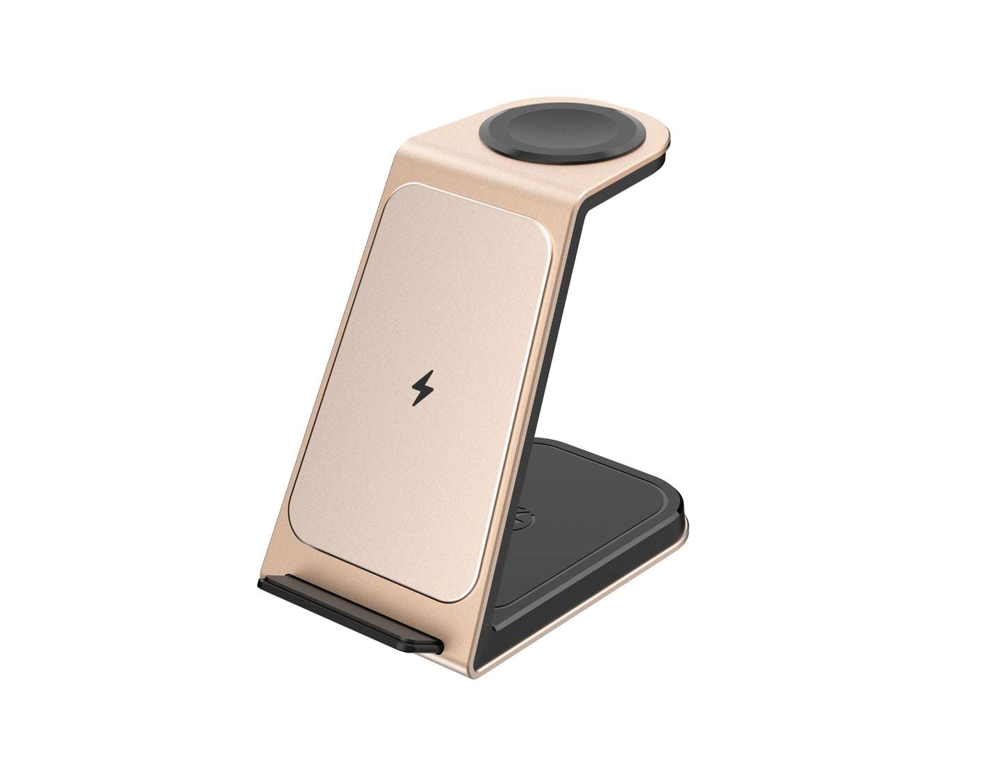 T6 Qi Certified 3 in 1 Wireless Charger Holder, Dual Coils Aluminium Desk Power Charger for Samsung for iPhone/Samsung