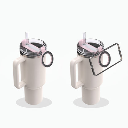 H6 OEM Model Magnetic Mobile Phone Stand for Stanley Cup/White/Pink