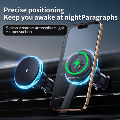 M6 Magsafe Car Mount Wireless Charger, 15W Tight Adsorption Wireless Charger Holder Vehicle Wireless Charging Stand