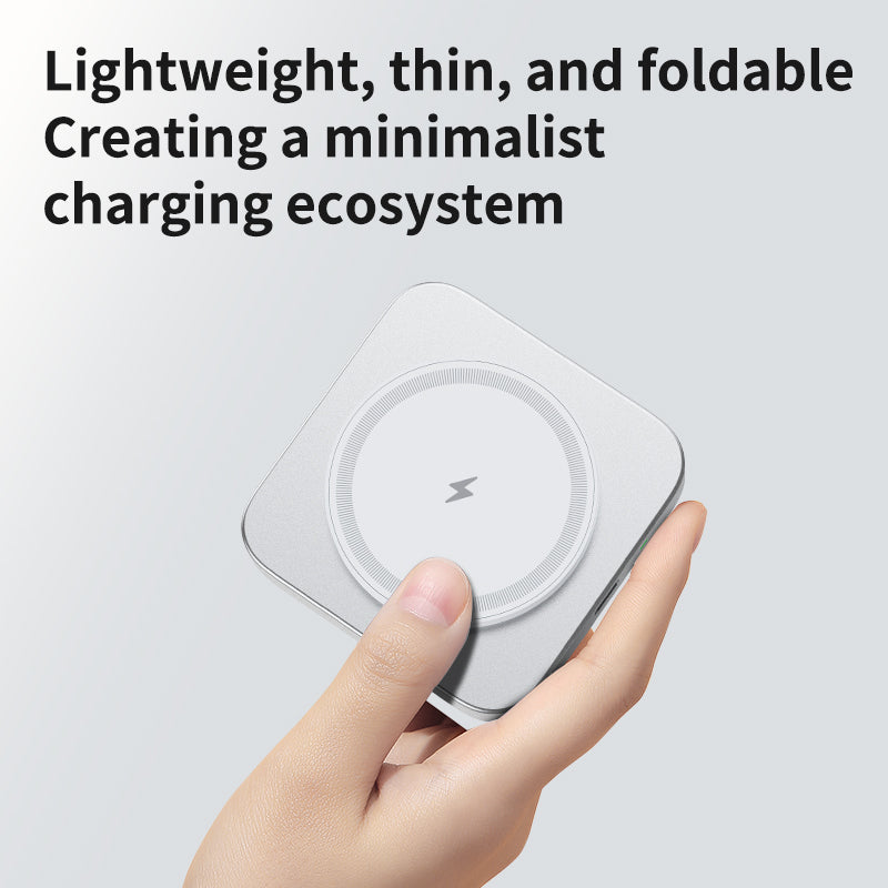 T15 Ultra Mini 2in1 Magsafe Wireless Charger 15W Foldable Wireless Charging Pad Travel Induction Charger for Apple Watch/iPhone