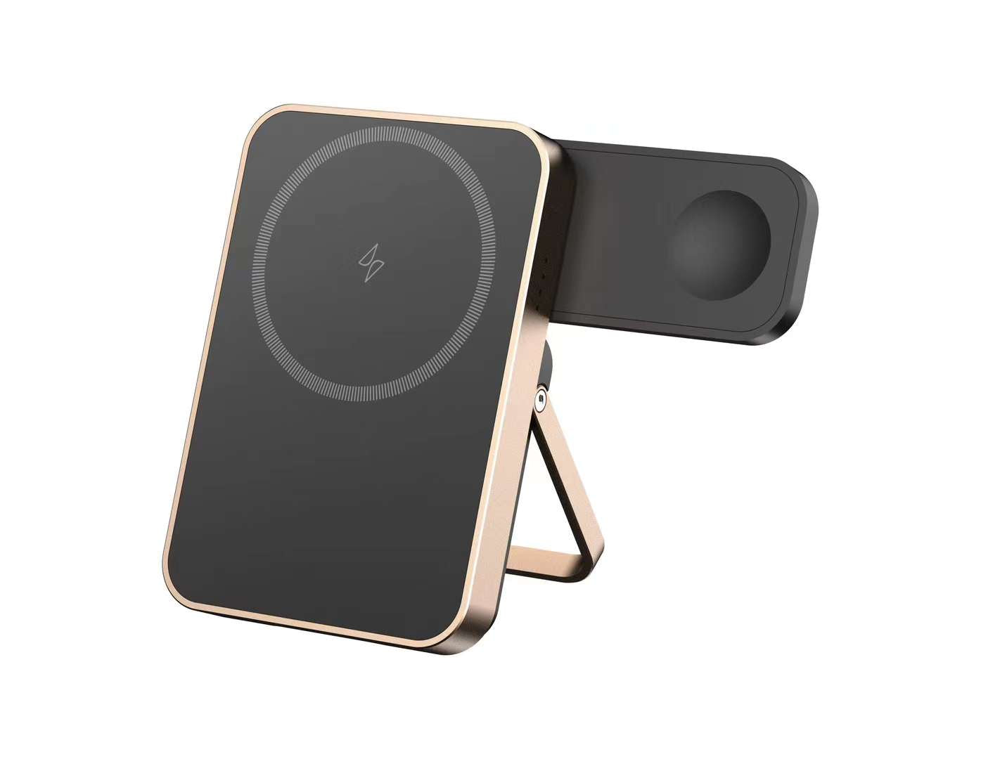 T16 Magnetic 2IN1 Wireless Charging Power Bank with Type C Output and Foldable Stand For iPhone/Earbuds/Apple watch